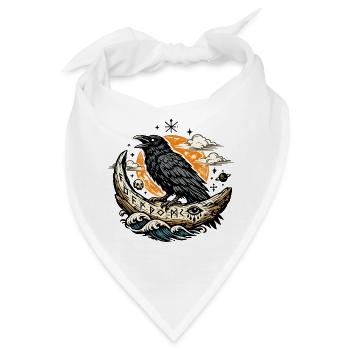 Rabenmond und Flammender Mond - Bandana - Weiß - Vorne