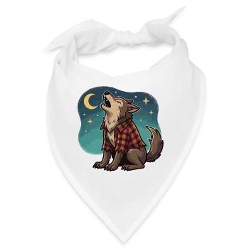 Werwolf im karierten Hemd - Bandana - Weiß - Vorne