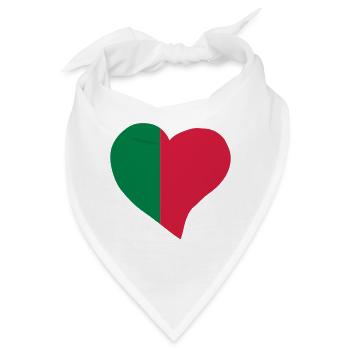 Portugiesisch Herzen - Bandana - Weiß - Vorne
