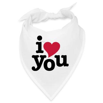 i love you - i heart you - Bandana - Weiß - Vorne