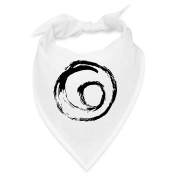 Wirbel Spirale Handgezeichnet Strudel Kreis Punkt - Bandana - Weiß - Vorne