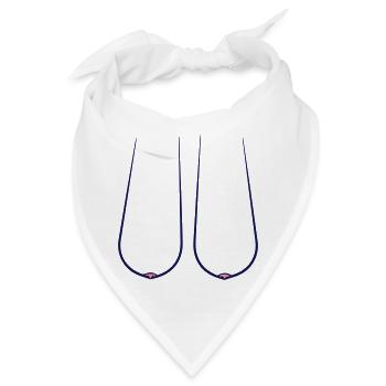Hängetitten Titten Busen Brust Brüste Geschenk - Bandana - Weiß - Vorne