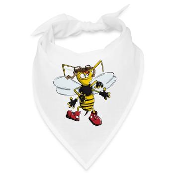 bumblebee bee wasp hornet biene wespe horniesse - Bandana - Weiß - Vorne