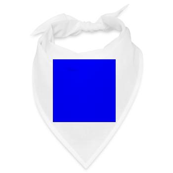 Quadrat blau - Bandana - Weiß - Vorne