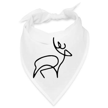 oneline Hirsch - Bandana - Weiß - Vorne