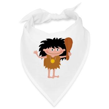 neandertaler hoehlenmensch caveman steinzeit5 - Bandana - Weiß - Vorne