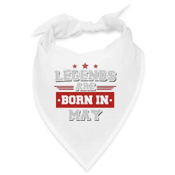 Legend are born in May - Bandana - Weiß - Vorne
