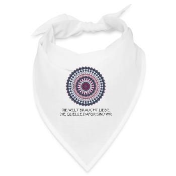 Mandala – Spirituelles Zitat - Bandana - Weiß - Vorne