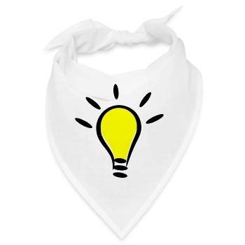 Glühbirne Licht an Idee Geschenk Idee - Bandana - Weiß - Vorne