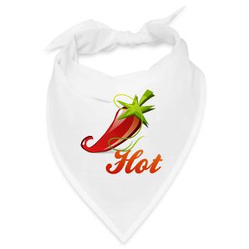 Chili Peperoni Hot Scharf Koch - Bandana - Weiß - Vorne