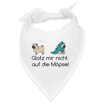 Glotz mir nicht auf die Möpse lustige Geschenkidee - Bandana - Weiß - Vorne