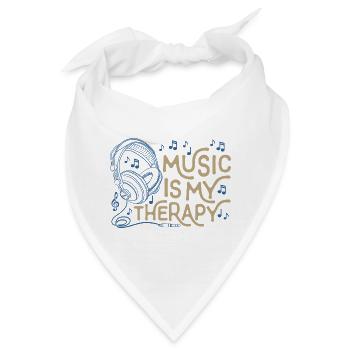Die Musik ist meine Therapy Leben - Bandana - Weiß - Vorne