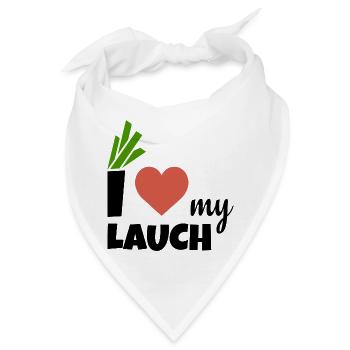 i love my Lauch | Ich liebe meinen Lauch - Bandana - Weiß - Vorne