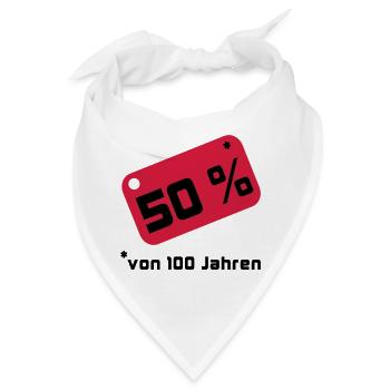 50 % ... von 100 Jahren - Bandana - Weiß - Vorne