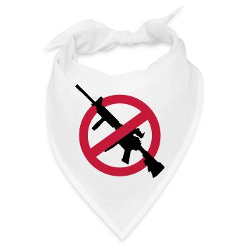 Anti Waffen Gegen Weapons Gewehr Verbot Demo Guns - Bandana - Weiß - Vorne