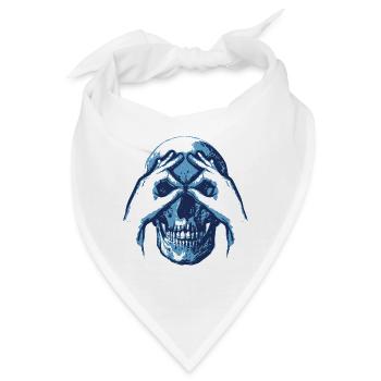 Totenkopf - Kuckuck - Geschenk - Bandana - Weiß - Vorne