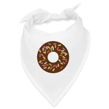 Farbenfroher Donut so lecker! - Bandana - Weiß - Vorne