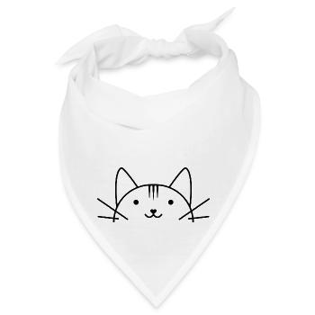Süßer Katzenkopf comic Stil - Bandana - Weiß - Vorne
