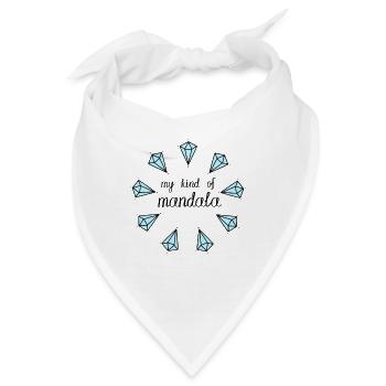Diamonds are my kind of mandala, T-Shirt - Bandana - Weiß - Vorne