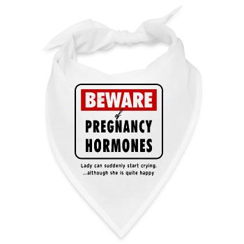 Beware Pregnancy Hormones Baby pregnant Humor - Bandana - Weiß - Vorne