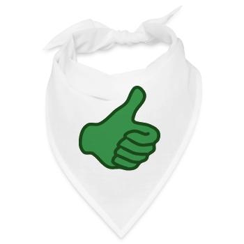 Grüner Daumen hoch - Bandana - Weiß - Vorne