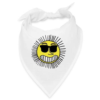 Sonnenlächelnde Vintage-Brillen - Bandana - Weiß - Vorne