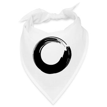 Pinselstrich-Kreis - Bandana - Weiß - Vorne