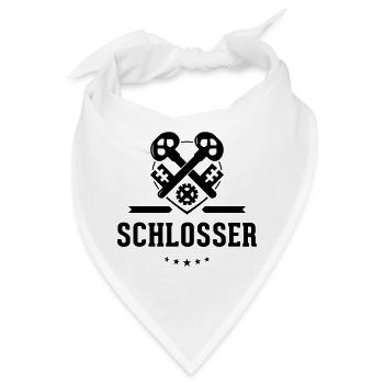 Schlosser Zunftzeichen mit Schriftzug - Bandana - Weiß - Vorne
