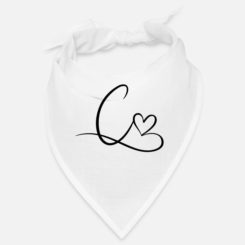 Letter C Initial letter Name Calligraphy Heart Bandana
