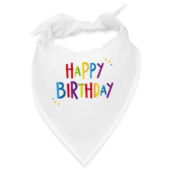 Geburtstag Jahre Geschenk Happy Birthday Ehrentag - Bandana - Weiß - Vorne