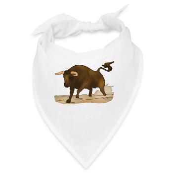 Stier, Bulle - Bandana - Weiß - Vorne