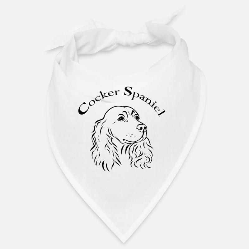 Cocker Spaniel Portrait - Bandana - white