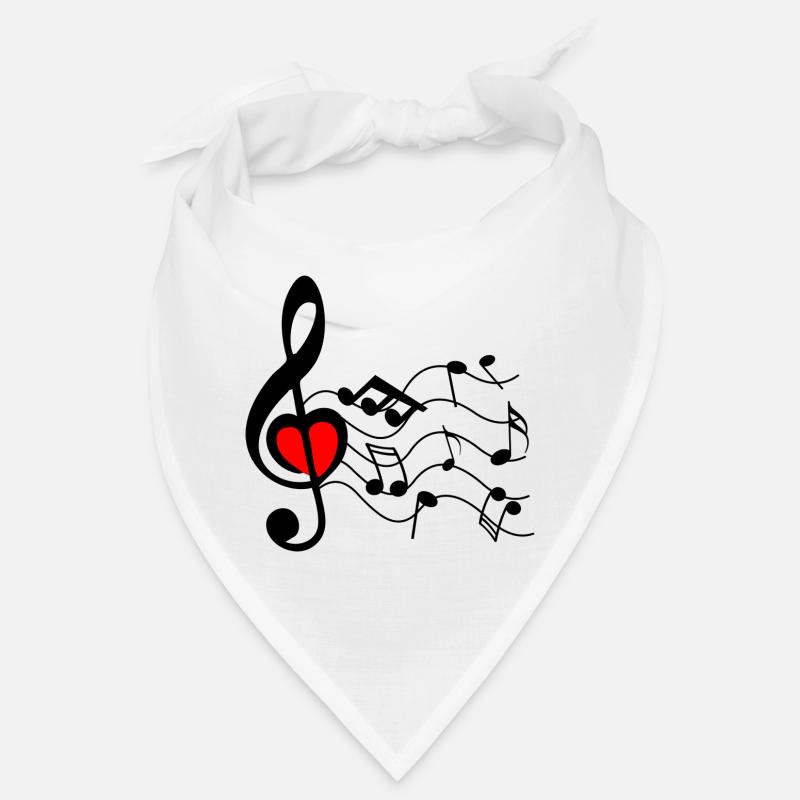 G clef with heart and nuts Bandana