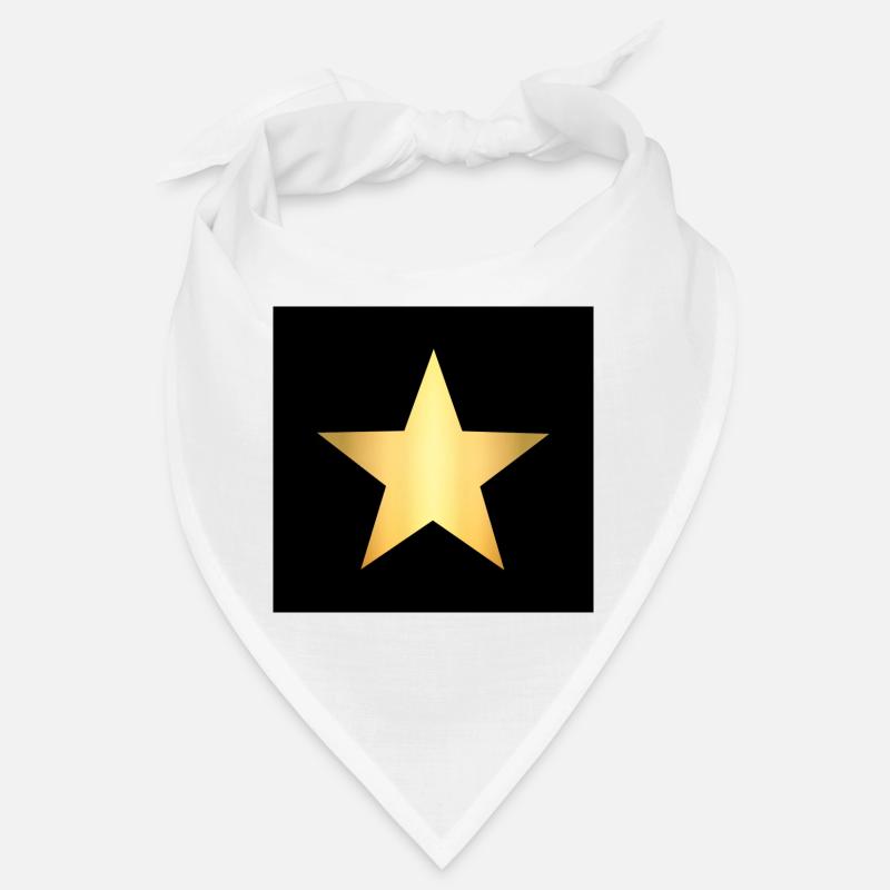 masque noir étoile dorée étoile dorée - Bandana - blanc