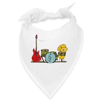 Musikinstrumente - Bandana - Weiß - Vorne