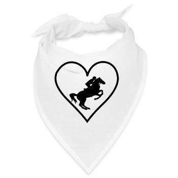 Pferde Herz - Bandana - Weiß - Vorne