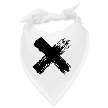 Grunge Kreuz - Bandana - Weiß - Vorne