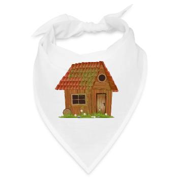 kleine windschiefe urige Hütte - Bandana - Weiß - Vorne