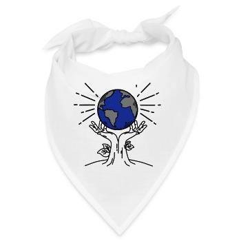 Rette die Erde – Pflanze die Zukunft - Bandana - Weiß - Vorne