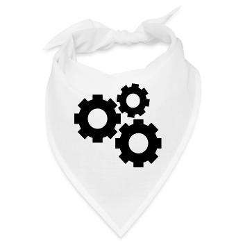 Zahnräder - Bandana - Weiß - Vorne