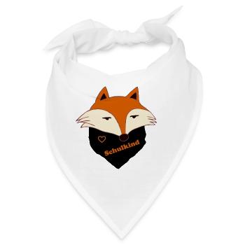 Fuchs Schulkind - Einschulung - Schule - Bandana - Weiß - Vorne