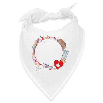 Erste Hilfe Set oder Reiseapotheke als Rahmen - Bandana - Weiß - Vorne