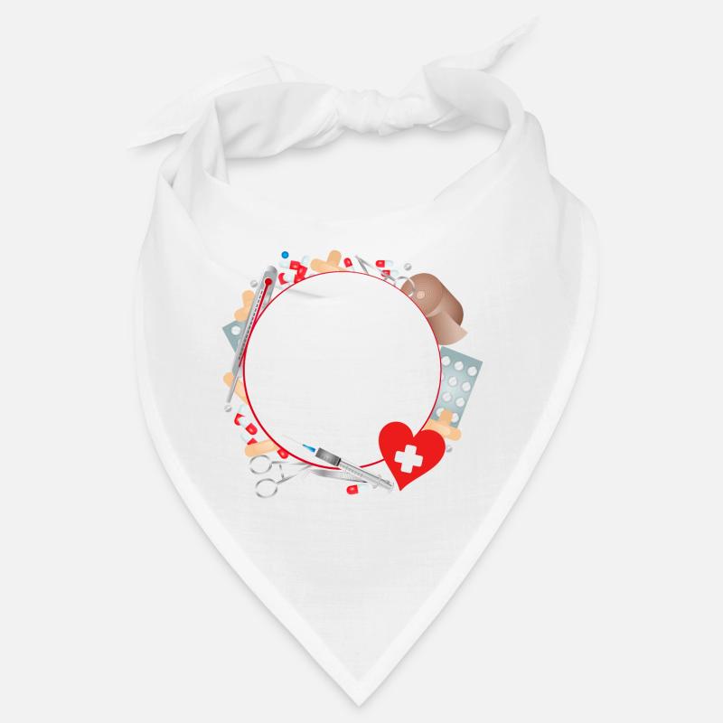 Erste Hilfe Set oder Reiseapotheke als Rahmen Bandana