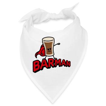 Stout Bier Wortspiel, Barmann, Barkeeper Superheld Irisch - Bandana - Weiß - Vorne