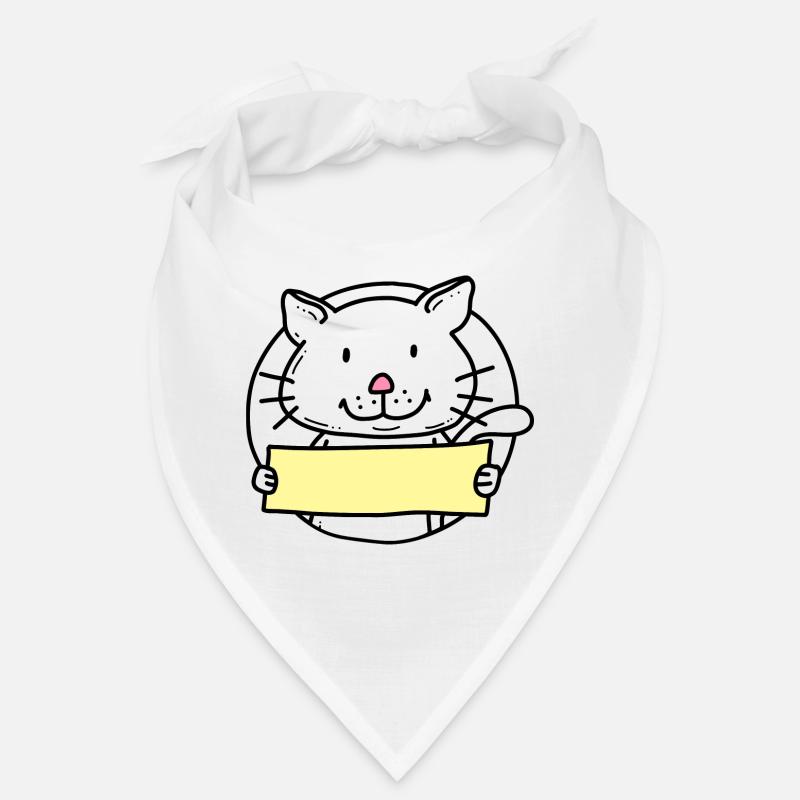Chat / Chat avec bouclier - Bandana - blanc