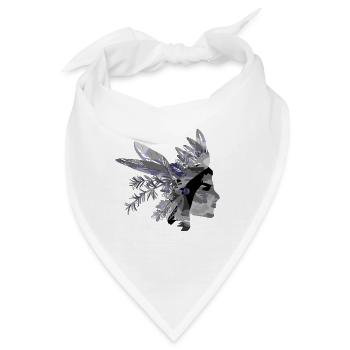 Indischer Schamane mit einer Kräuterfahne - Bandana - Weiß - Vorne