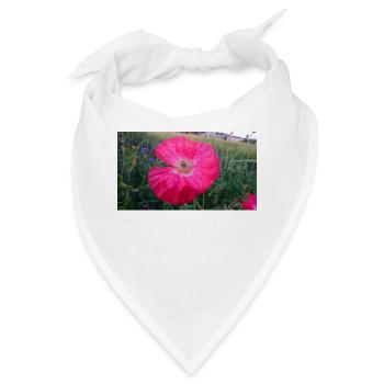 Rote Blume - Bandana - Weiß - Vorne