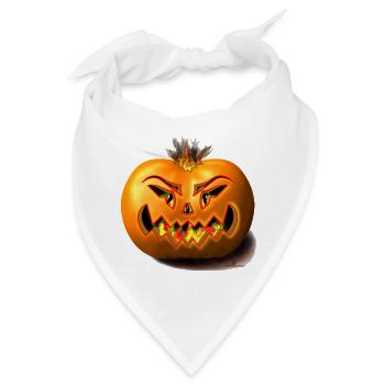 burning pumkin/ Halloween Kürbis - Bandana - Weiß - Vorne