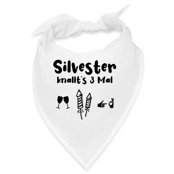 Silvester Knallen Alkohol Böller - Bandana - Weiß - Vorne