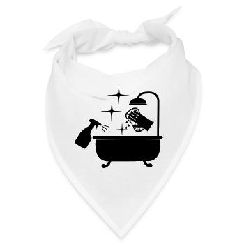 Sauberere Badewanne mit Wasser und Seife - Bandana - Weiß - Vorne
